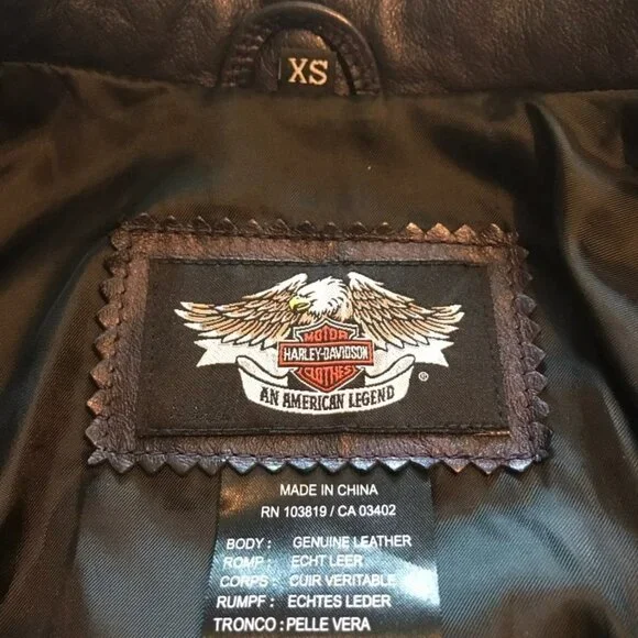 Women's Harley Davidson Leather Jacket Dark Purple​​​​​​​​ - Picture 6 of 9